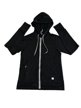 VUORI HALO PERFORMANCE HOODIE FULL ZIP HEATHER BLACK SIZE X-SMALL